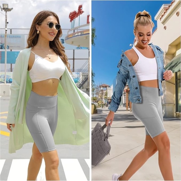 2Pack APEXUP Workout Shorts  Women High Waist, Spandex Yoga Shorts 2Pack - Picture 2 of 8